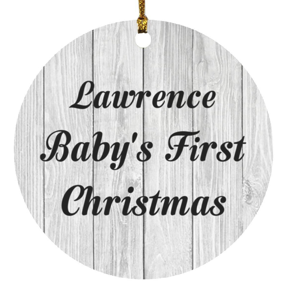 Lawrence Baby's First Christmas - Circle Ornament F