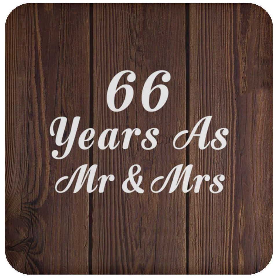 66th Anniversary 66 Years As Mr & Mrs - Drink Coaster D