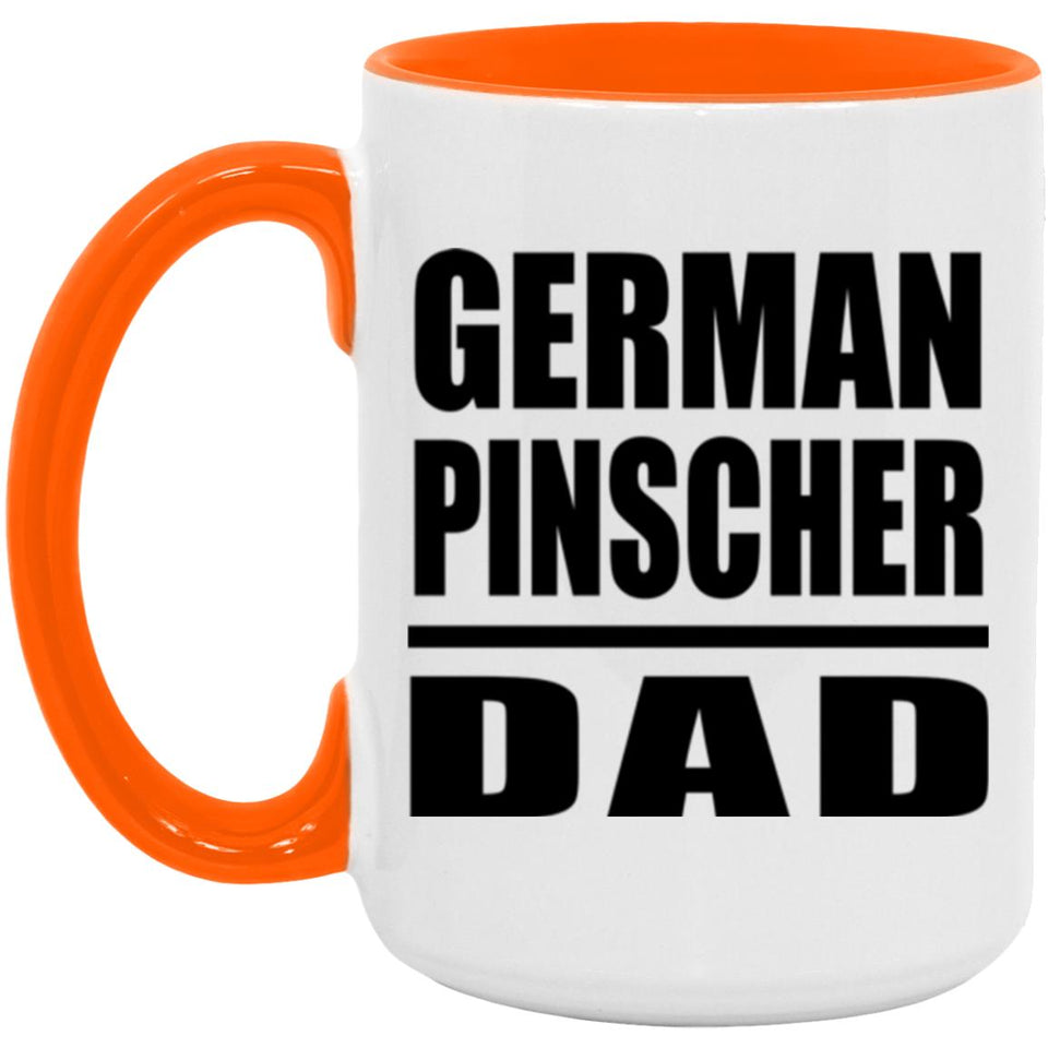 German Pinscher Dad - 15oz Accent Mug Orange