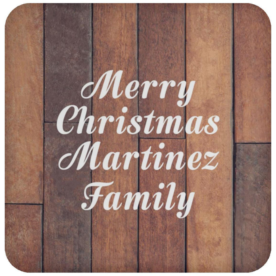 Merry Christmas Martinez Family - Drink Coaster E
