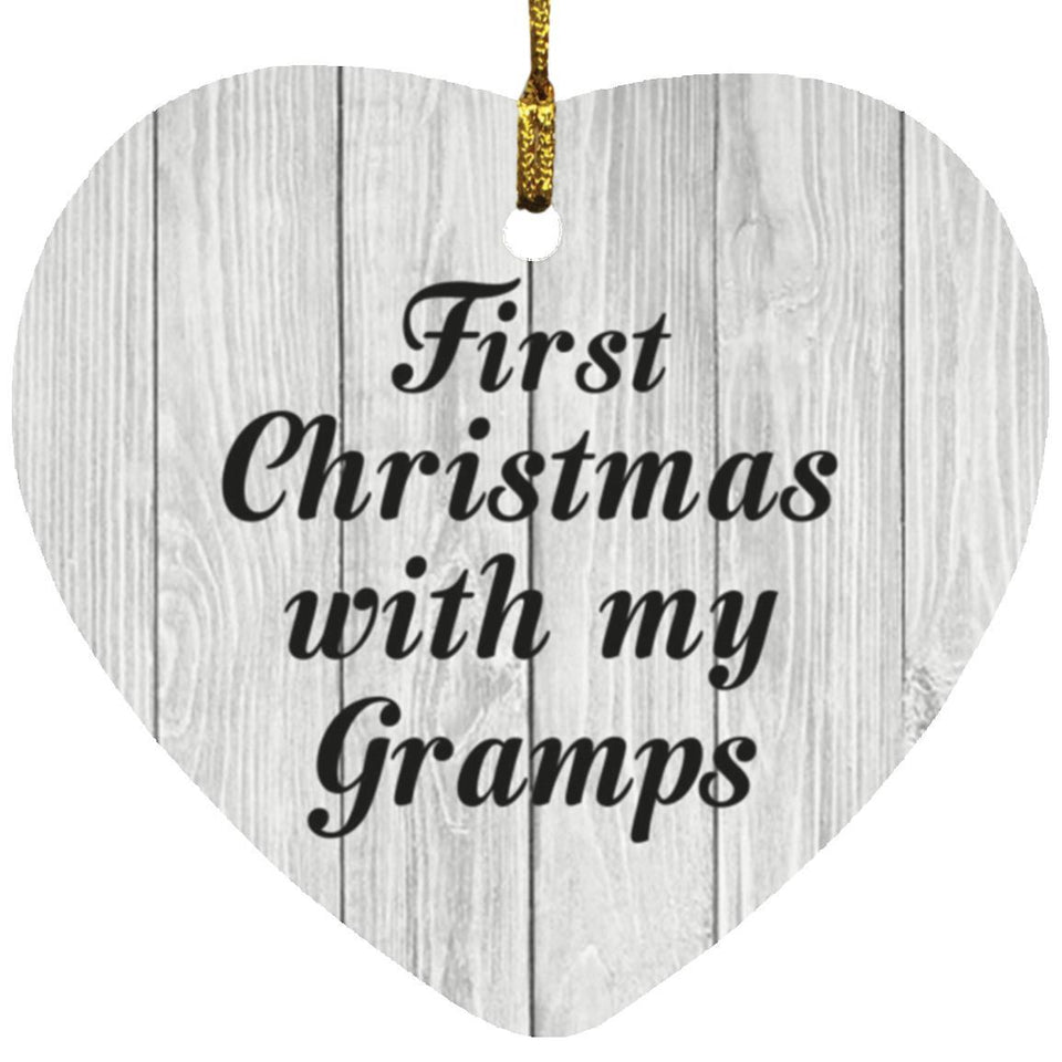 First Christmas With My Gramps - Heart Ornament F