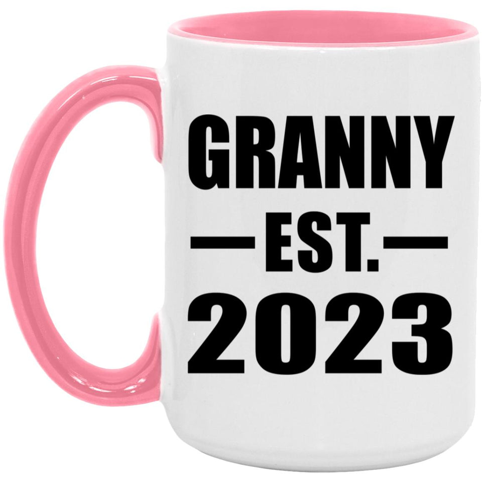 Granny Established EST. 2023 - 15oz Accent Mug Pink