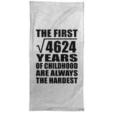 68th Birthday Square Root of 4624 Years of Childhood - Hand Towel