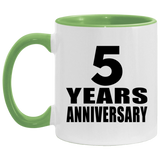 5th Anniversary 5 Years - 11oz Accent Mug Green