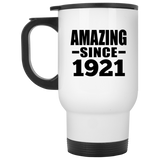 103rd Birthday Amazing Since 1921 - White Travel Mug