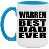 Warren Best Dad Ever - 15oz Accent Mug Blue