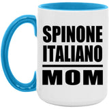 Spinone Italiano Mom - 15oz Accent Mug Blue