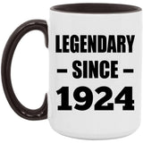 100th Birthday Legendary Since 1924 - 15oz Accent Mug Black