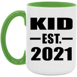 Kid Established EST. 2021 - 15oz Accent Mug Green
