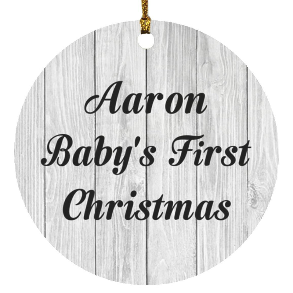 Aaron Baby's First Christmas - Circle Ornament F