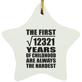 111th Birthday Square Root of 12321 Years of Childhood - Star Ornament