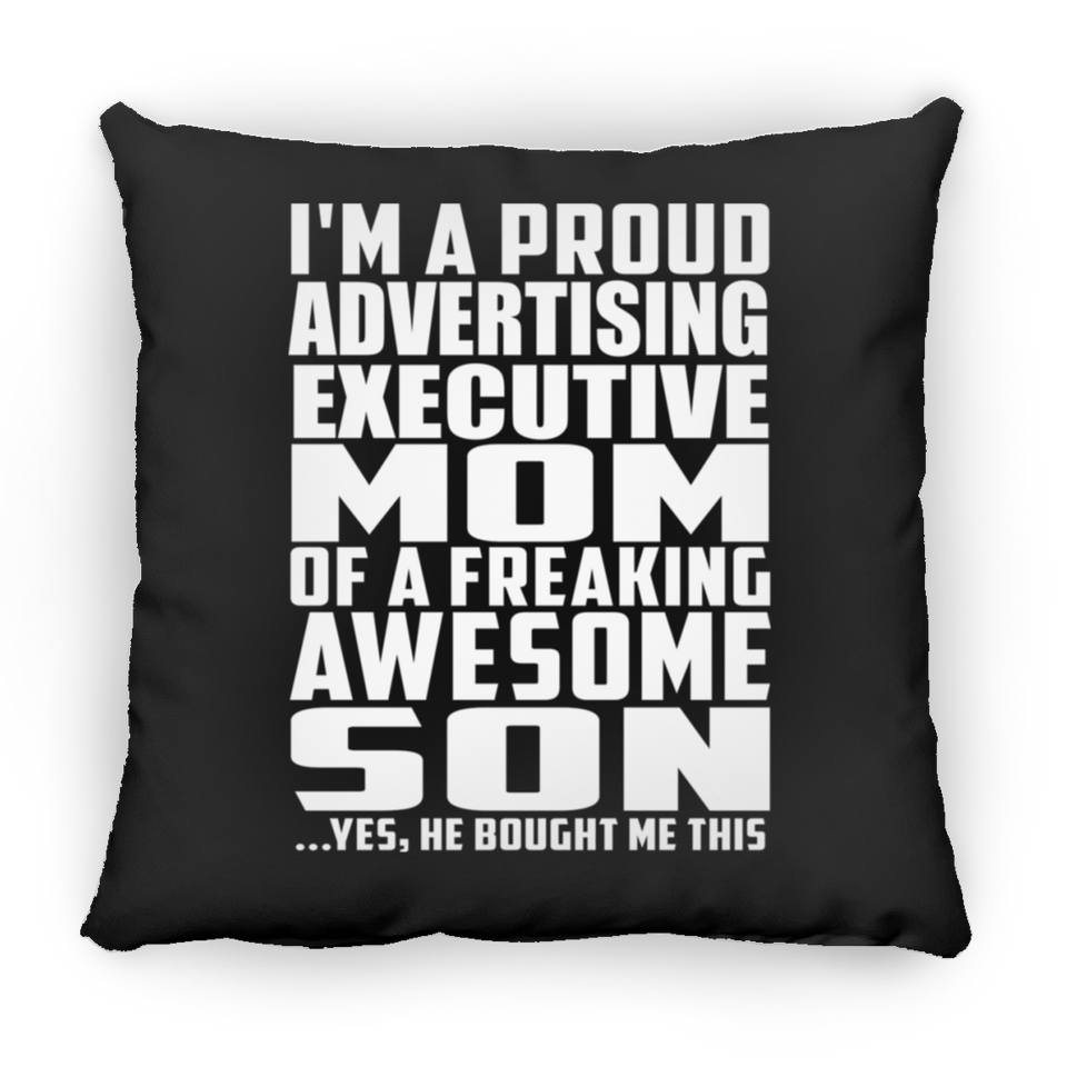 Proud Advertising Executive Mom Of Awesome Son - Throw Pillow Black