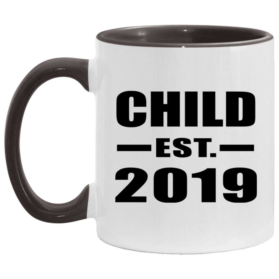 Child Established EST. 2019 - 11oz Accent Mug Black