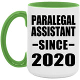 Paralegal Assistant Since 2020 - 15oz Accent Mug Green