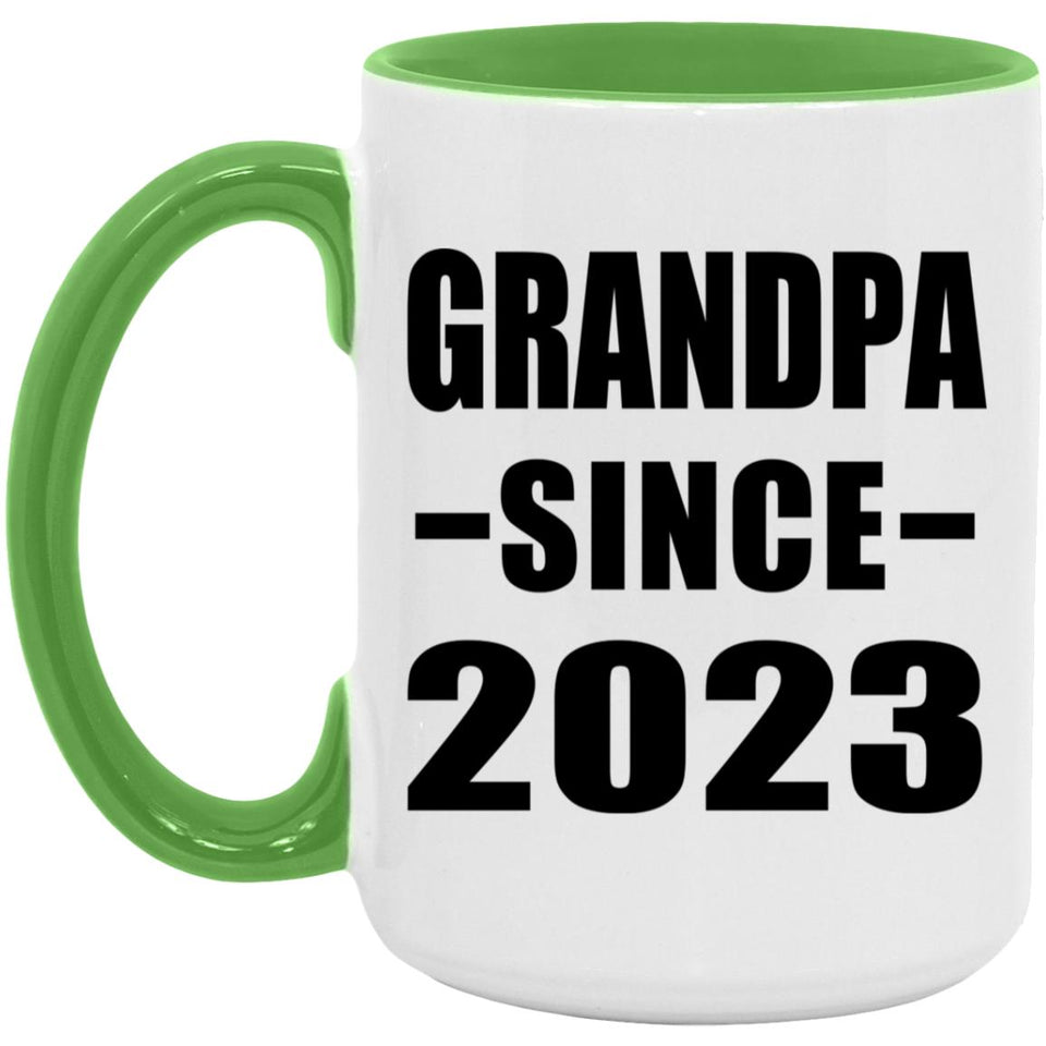 Grandpa Since 2023 - 15oz Accent Mug Green