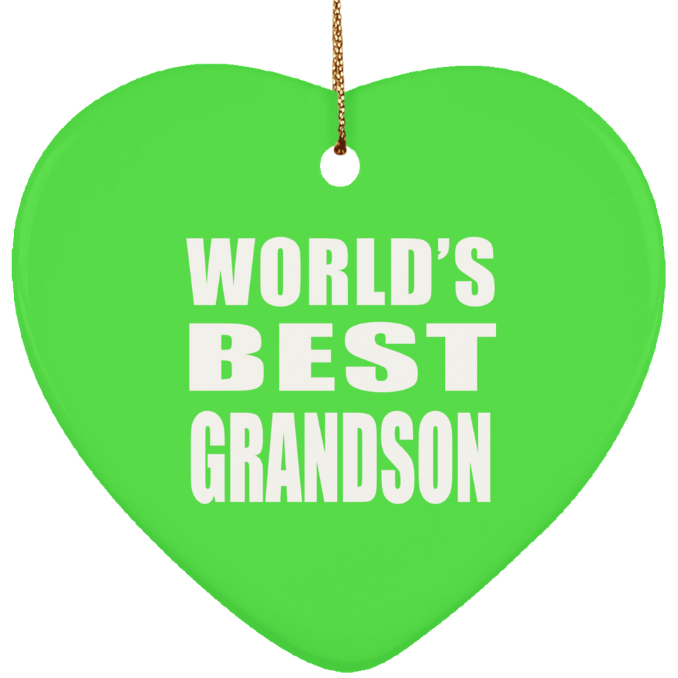 World's Best Grandson - Heart Ornament