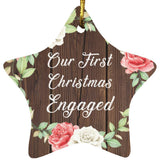 Our First Christmas Engaged - Star Ornament A