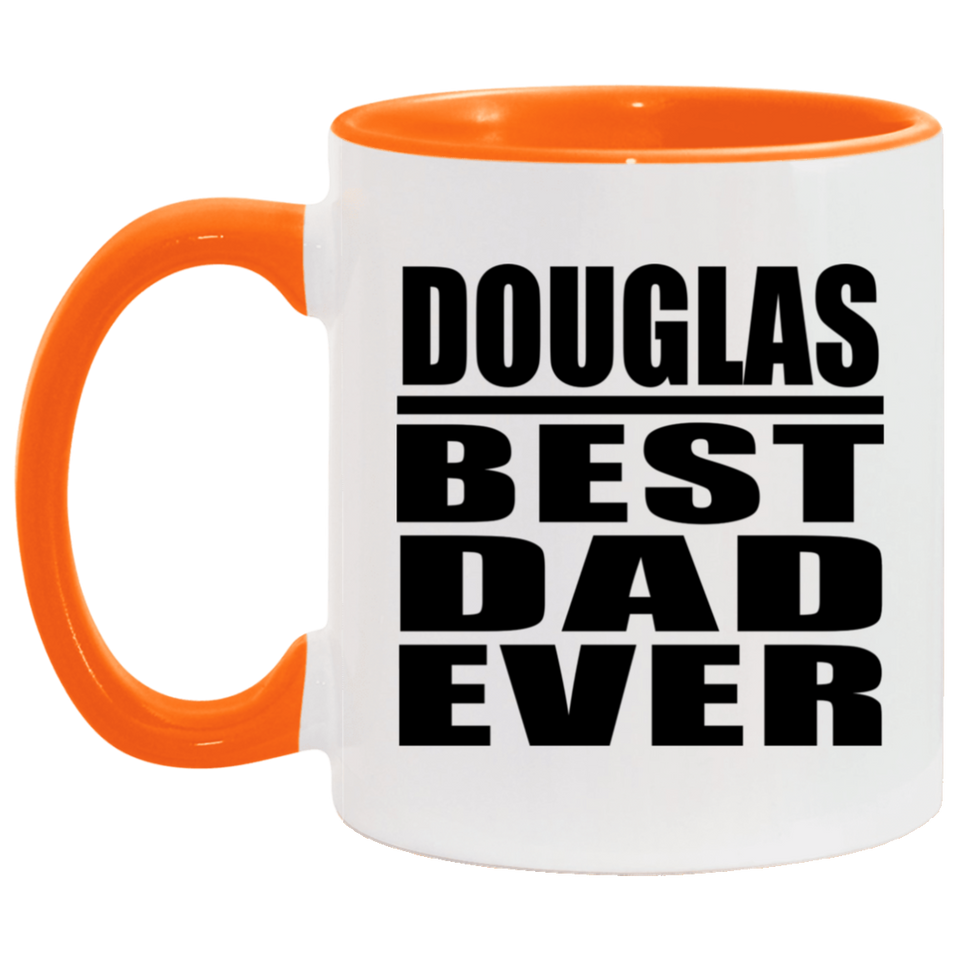 Douglas Best Dad Ever - 11oz Accent Mug Orange