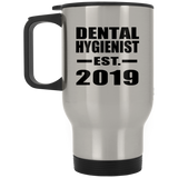 Dental Hygienist Established EST. 2019 - Silver Travel Mug