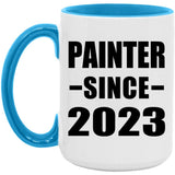Painter Since 2023 - 15oz Accent Mug Blue