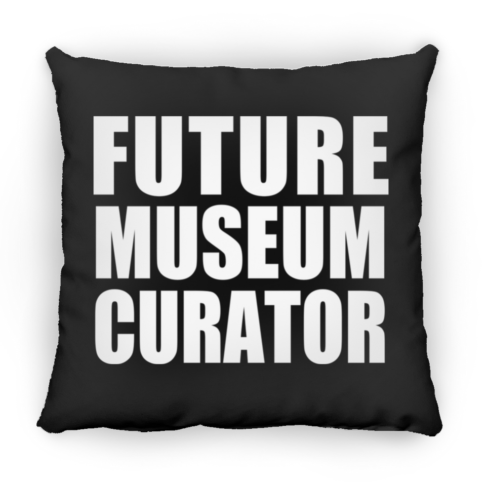 Future Museum Curator - Throw Pillow Black