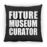Future Museum Curator - Throw Pillow Black