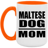 Maltese Dog Mom - 15oz Accent Mug Orange