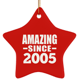 19th Birthday Amazing Since 2005 - Star Ornament