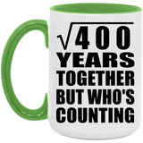 20th Anniversary Square Root of 400 Years Who's Counting - 15oz Accent Mug Green