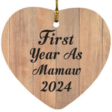 First Year As Mamaw 2024 - Heart Ornament C