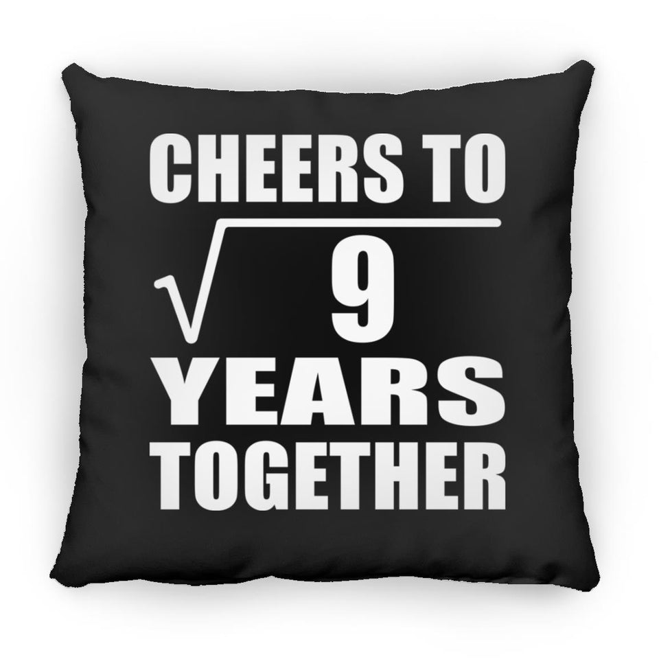 3rd Anniversary Cheers To Square Root of 9 Years Together - Throw Pillow Black