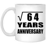 8th Anniversary Square Root of 64 Years Anniversary - 11oz Coffee Mug