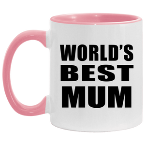 World's Best Mum - 11oz Accent Mug Pink