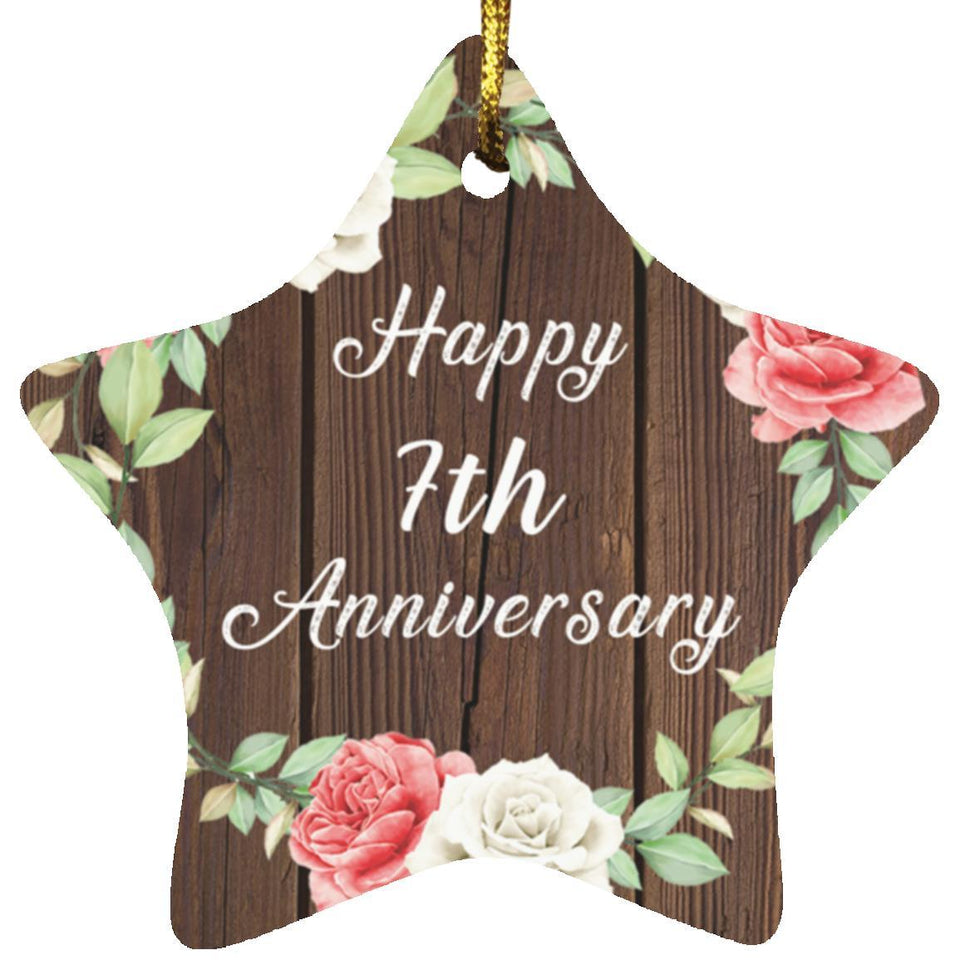 Happy 7th Anniversary - Star Ornament A