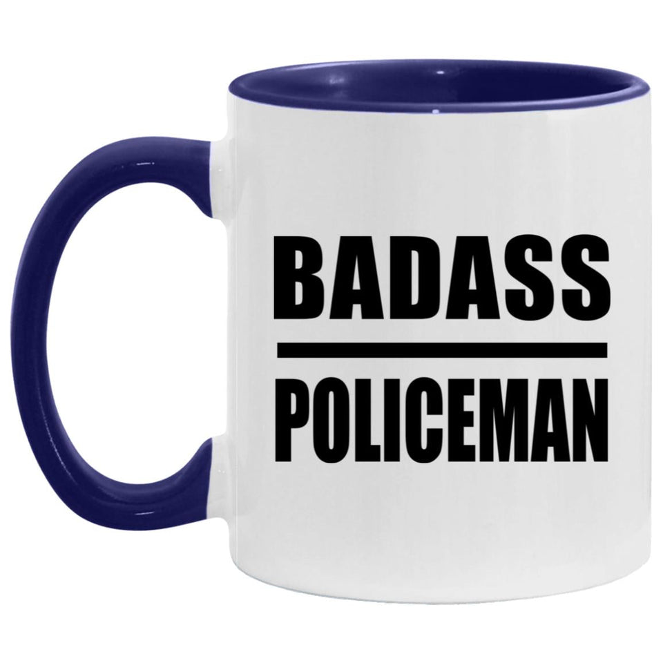 Badass Policeman - 11oz Accent Mug Purple