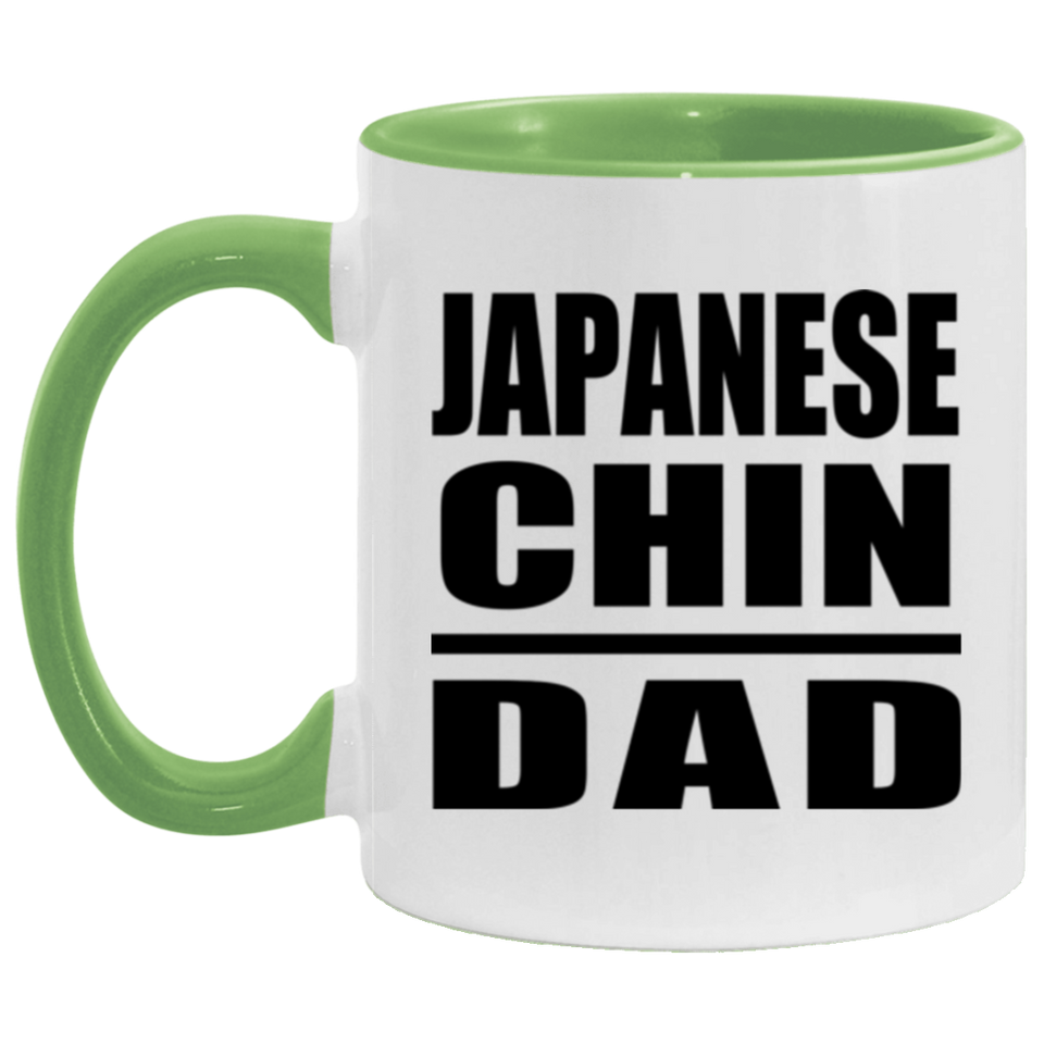 Japanese Chin Dad - 11oz Accent Mug Green
