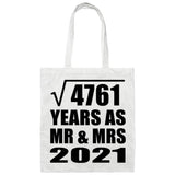69th Anniversary Square Root of 4761 Years As Mr & Mrs 2021 - Tote Bag White
