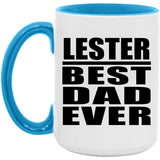 Lester Best Dad Ever - 15oz Accent Mug Blue