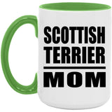 Scottish Terrier Mom - 15oz Accent Mug Green
