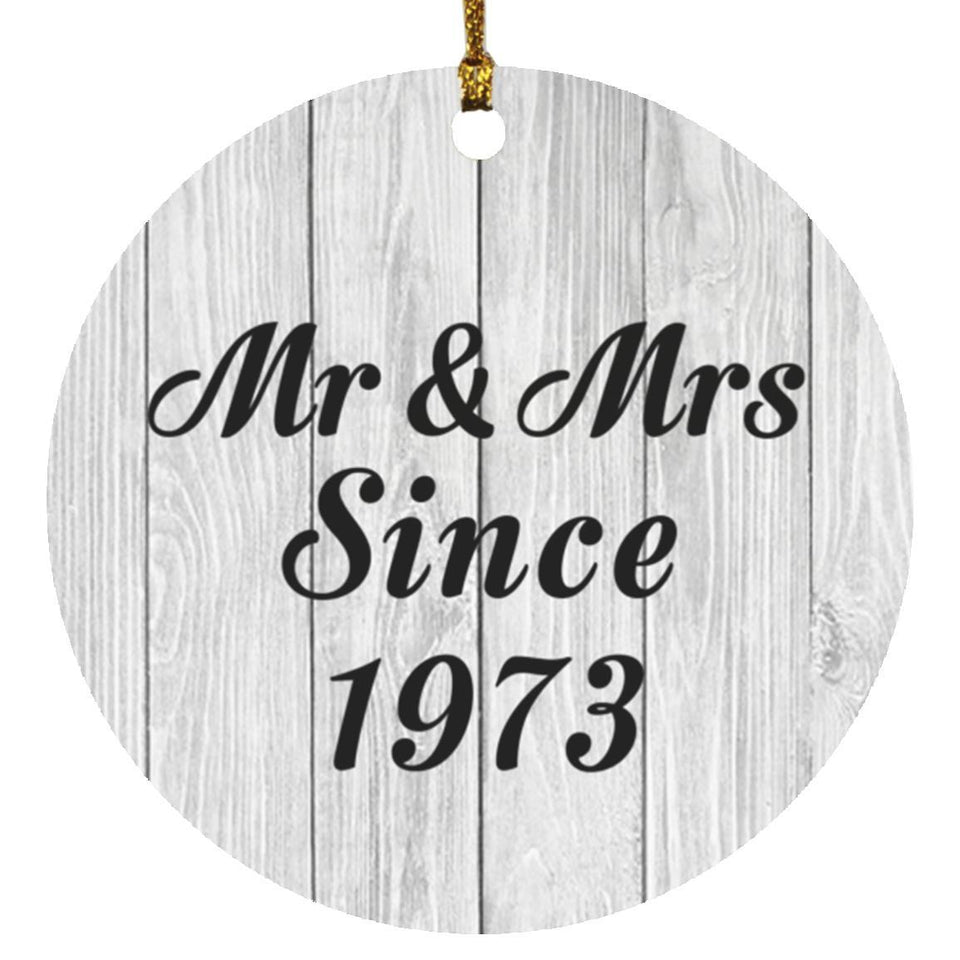 51st Anniversary Mr & Mrs Since 1973 - Circle Ornament F