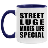 Street Luge Makes Life Special - 11oz Accent Mug Purple