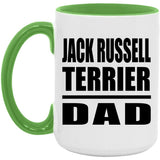 Jack Russell Terrier Dad - 15oz Accent Mug Green