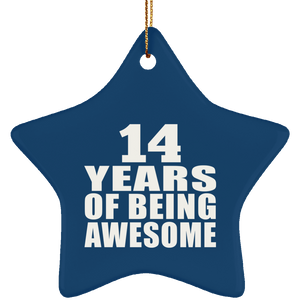 14th Birthday 14 Years Of Being Awesome - Star Ornament