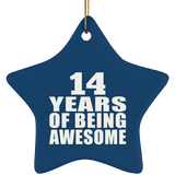 14th Birthday 14 Years Of Being Awesome - Star Ornament