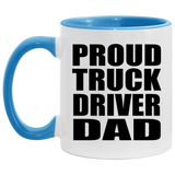 Proud Truck Driver Dad - 11oz Accent Mug Blue