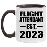 Flight Attendant Established EST. 2023 - 11oz Accent Mug Black