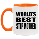 World's Best Step Mother - 11oz Accent Mug Orange