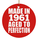 63rd Birthday Made In 1961 Aged to Perfection - Circle Ornament