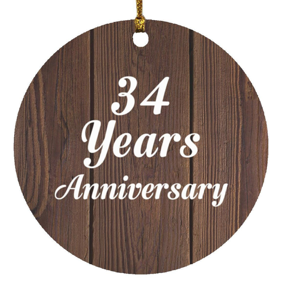 34th Anniversary 34 Years Anniversary - Circle Ornament D