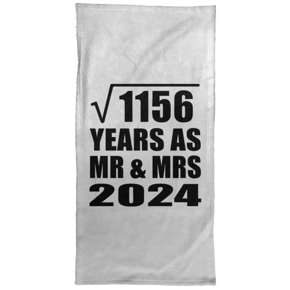 34th Anniversary Square Root of 1156 Years As Mr & Mrs 2024 - Hand Towel
